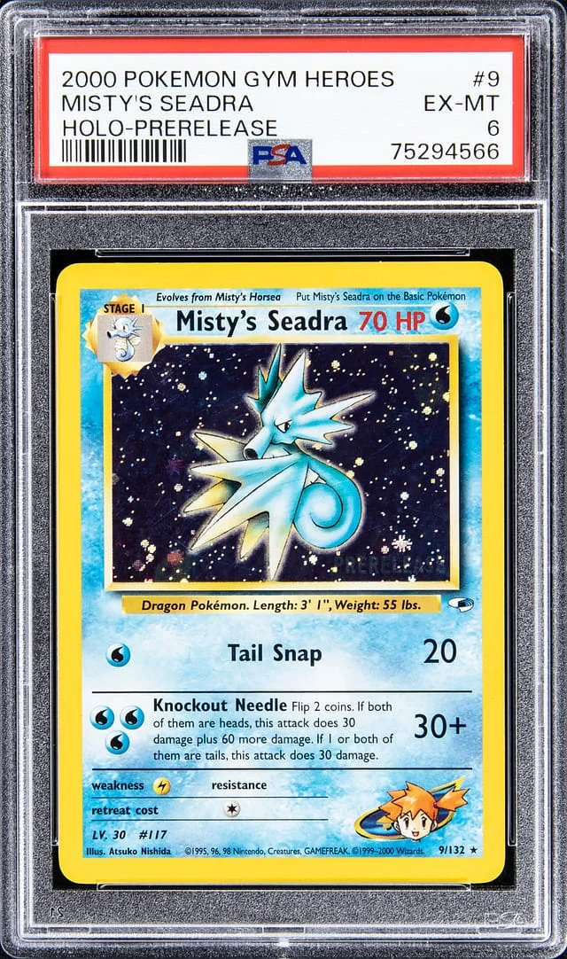 2000 Pokemon Gym Heroes Holofoil - Prerelease Misty's Seadra #9 card image