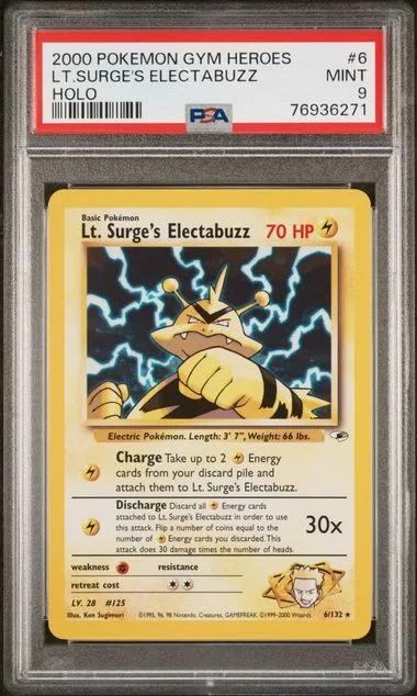 2000 Pokemon Gym Heroes Lt. Surge's Electabuzz #6 card image
