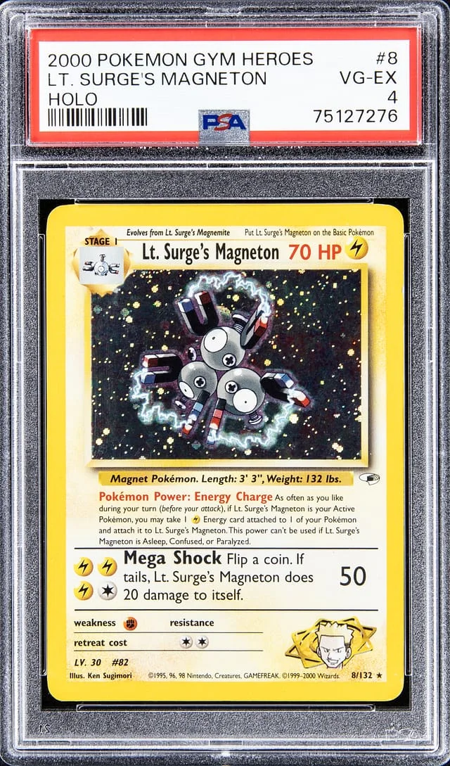 2000 Pokemon Gym Heroes Lt. Surge's Magneton Holo #8 card image