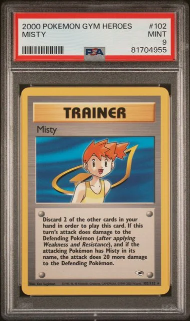 2000 Pokemon Gym Heroes Misty #102 card image