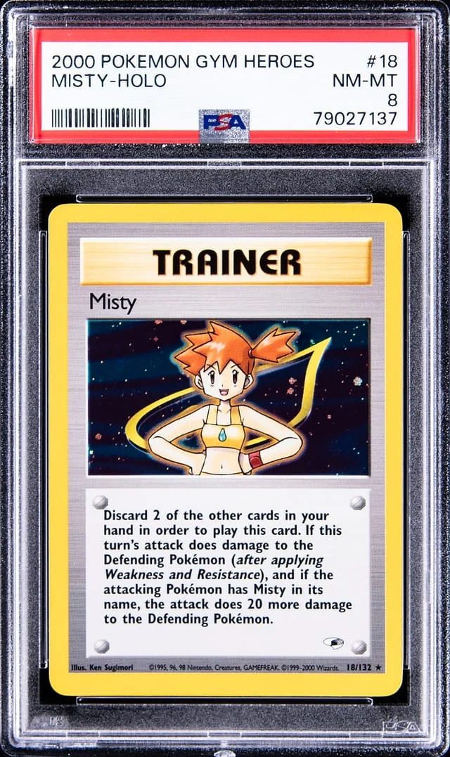 2000 Pokemon Gym Heroes Rare Holofoil Misty #18 card image
