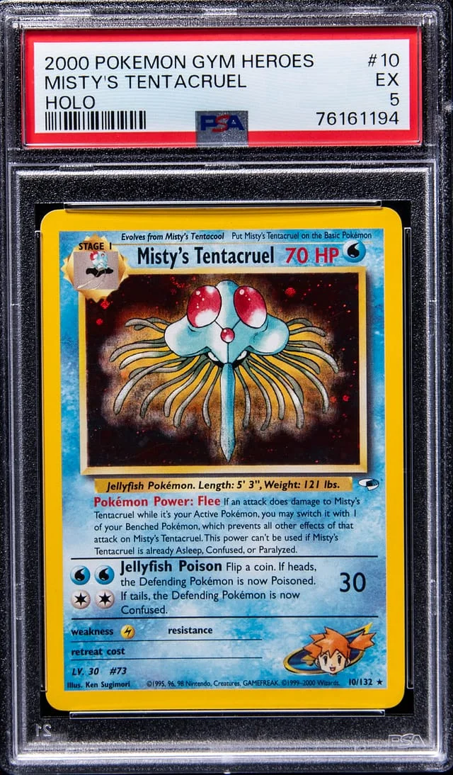 2000 Pokemon Gym Heroes Rare Holofoil Misty's Tentacruel #10 card image