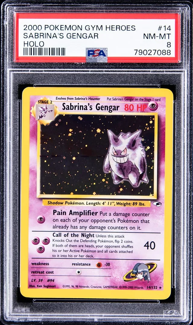 2000 Pokemon Gym Heroes Rare Holofoil Sabrina's Gengar #14 card image