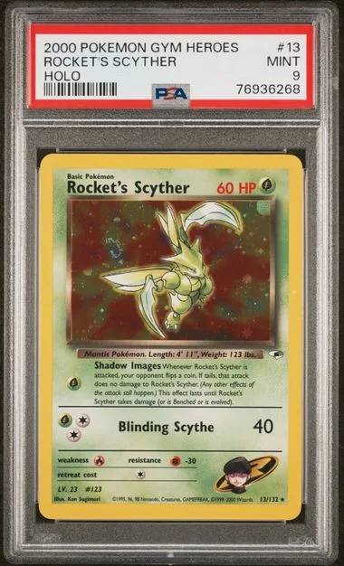 2000 Pokemon Gym Heroes Rocket's Scyther #13 card image