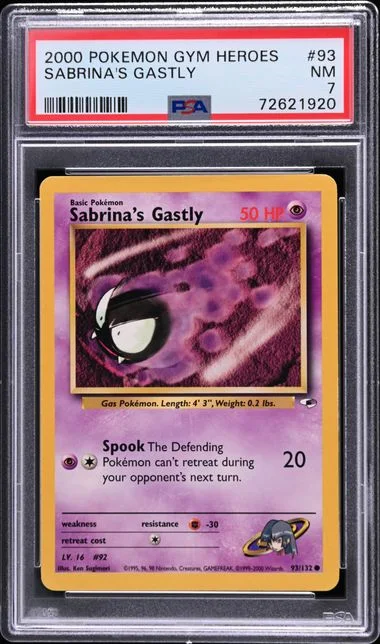 2000 Pokemon Gym Heroes Sabrina's Gastly #93 card image