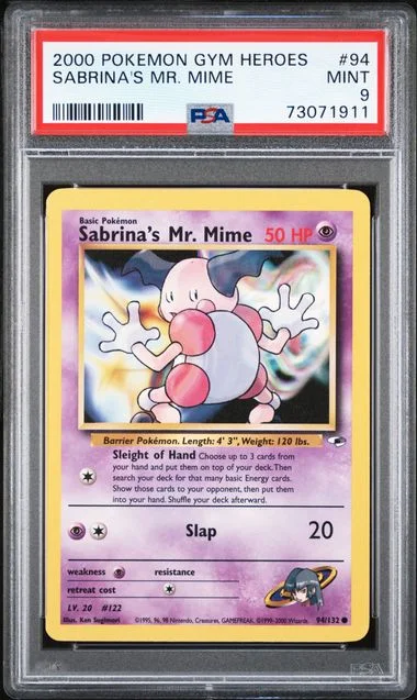 2000 Pokemon Gym Heroes Sabrina's Mr. Mime #94 card image