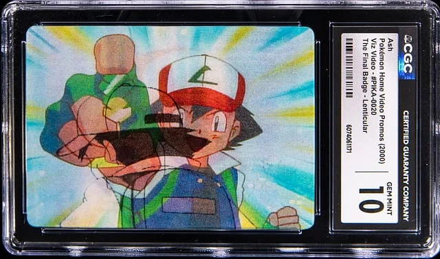 2000 Pokemon Home Video Promos Viz Video The Final Badge Lenticular Ash #PIKA-0020 card image