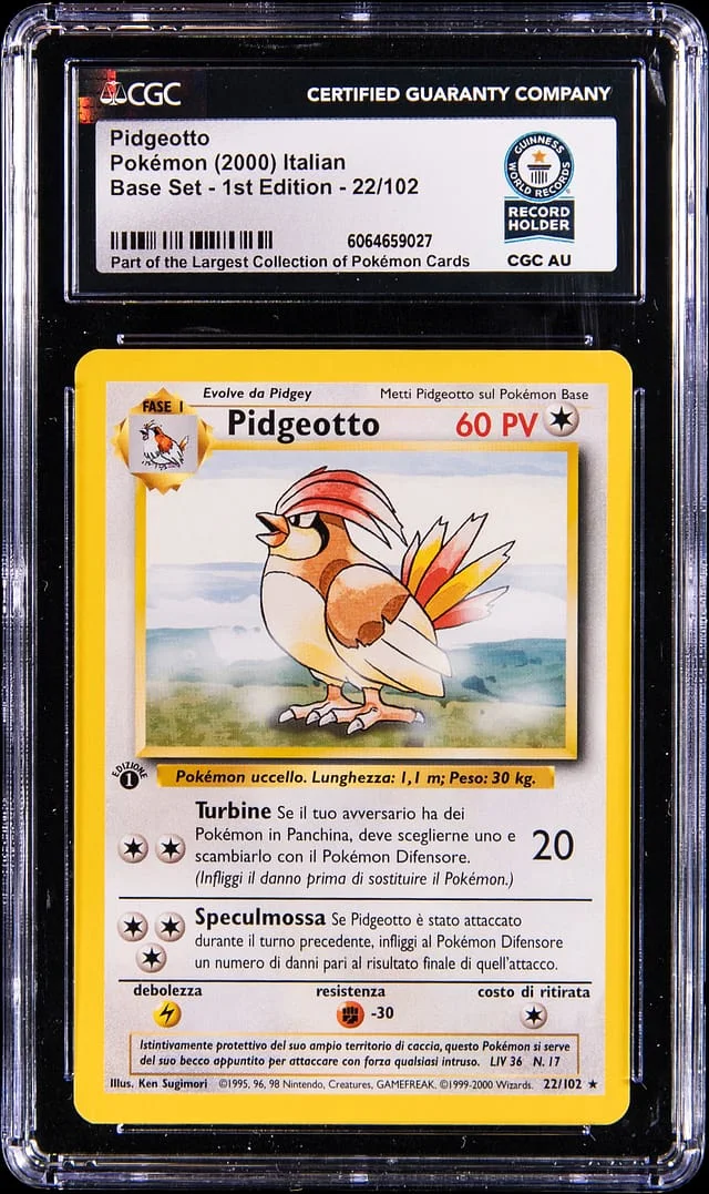 2000 Pokemon Italian Base Set 1st Edition Pidgeotto #22 card image