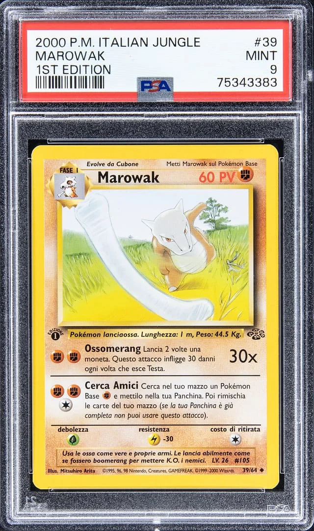 2000 Pokemon Italian Jungle 1st Edition Marowak #39 card image
