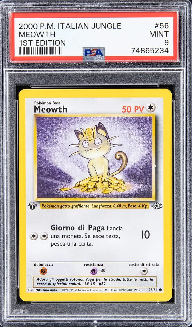 2000 Pokemon Italian Jungle 1st Edition Meowth #56 card image