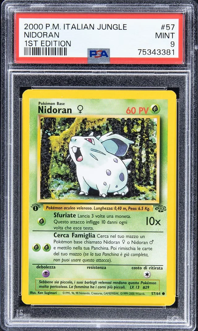 2000 Pokemon Italian Jungle 1st Edition Nidoran #57 card image