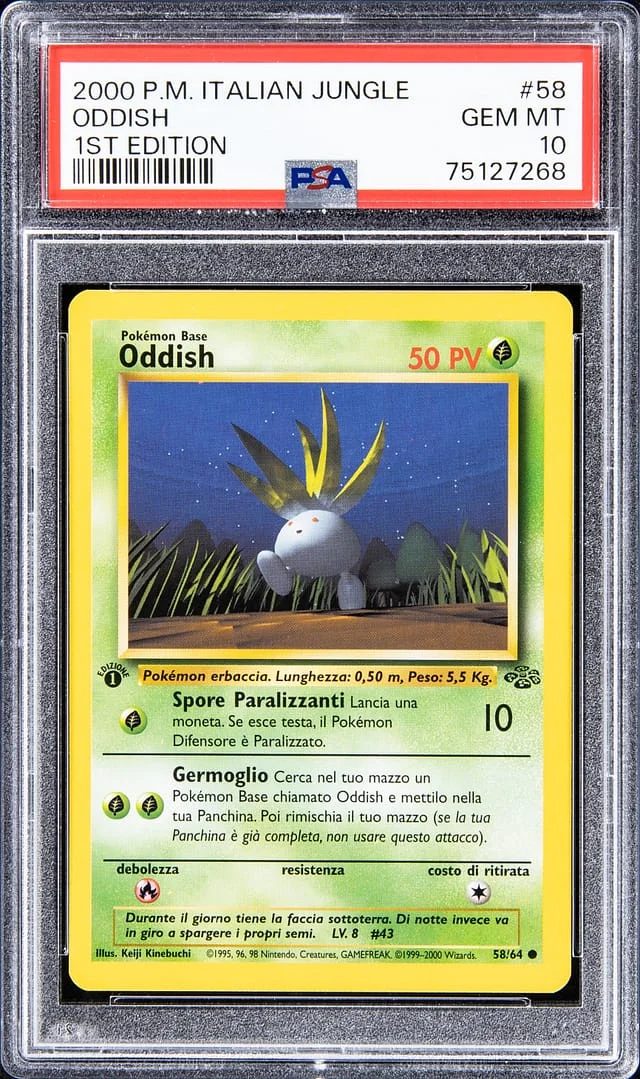 2000 Pokemon Italian Jungle 1st Edition Oddish #58 card image
