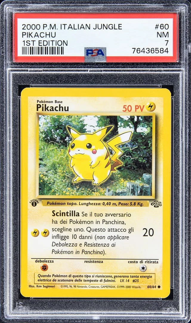 2000 Pokemon Italian Jungle 1st Edition Pikachu #60 card image