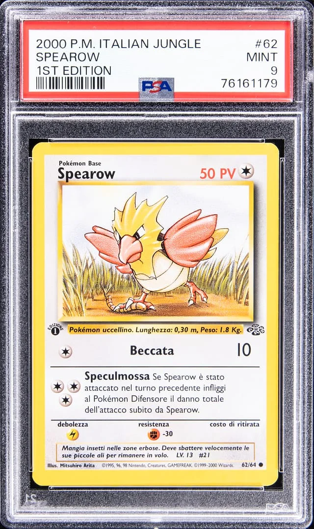 2000 Pokemon Italian Jungle 1st Edition Spearow #62 card image