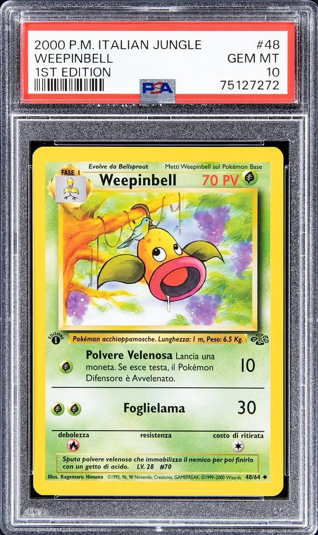 2000 Pokemon Italian Jungle 1st Edition Weepinbell #48 card image