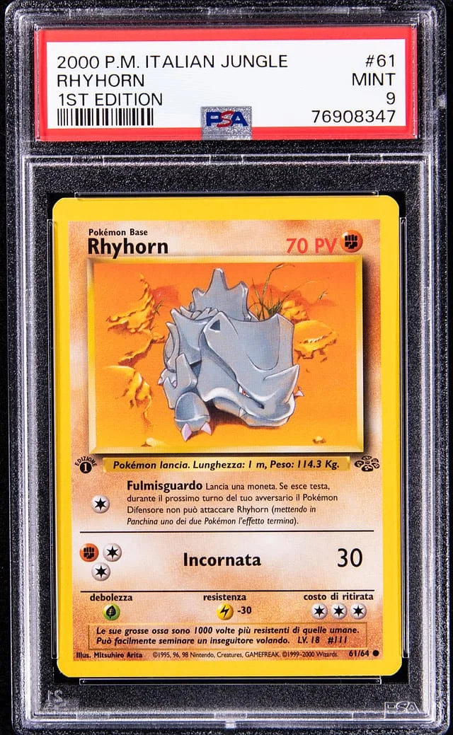 2000 Pokemon Italian Jungle Rhyhorn #61 card image