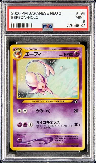 2000 Pokemon Japanese Neo 2 Espeon-Holo #196 card image