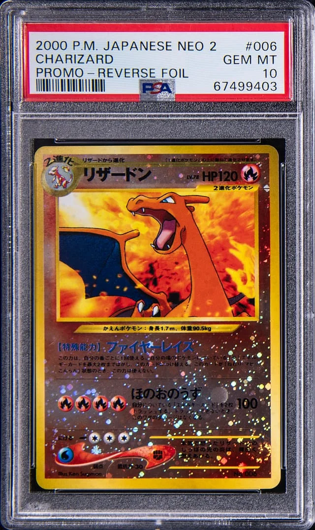 2000 Pokemon Japanese Neo 2 Promo Rare Reverse Holofoil Charizard #006 card image