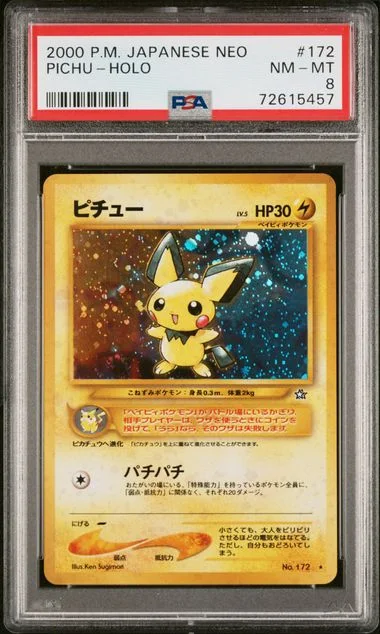 2000 Pokemon Japanese Neo Holofoil Pichu #172 card image