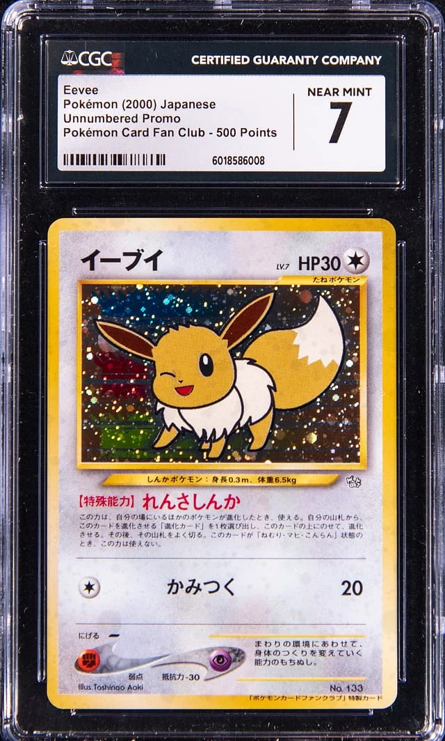 2000 Pokemon Japanese Unnumbered Promo Pokemon Card Fan Club Points Eevee #500 card image