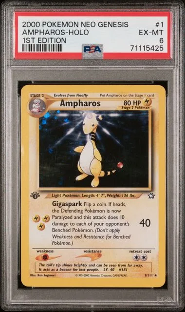 2000 Pokemon Neo Genesis 1st Edition Ampharos-Holo #1 card image