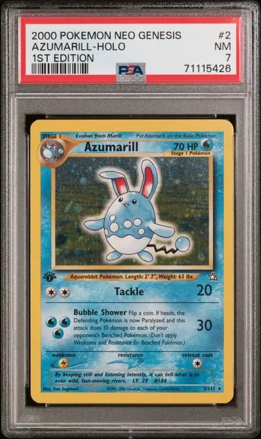 2000 Pokemon Neo Genesis 1st Edition Azumarill-Holo #2 card image