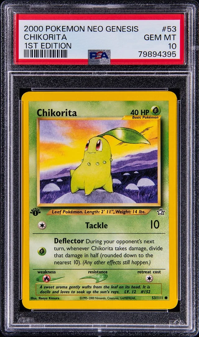 2000 Pokemon Neo Genesis 1St Edition Chikorita #53 card image