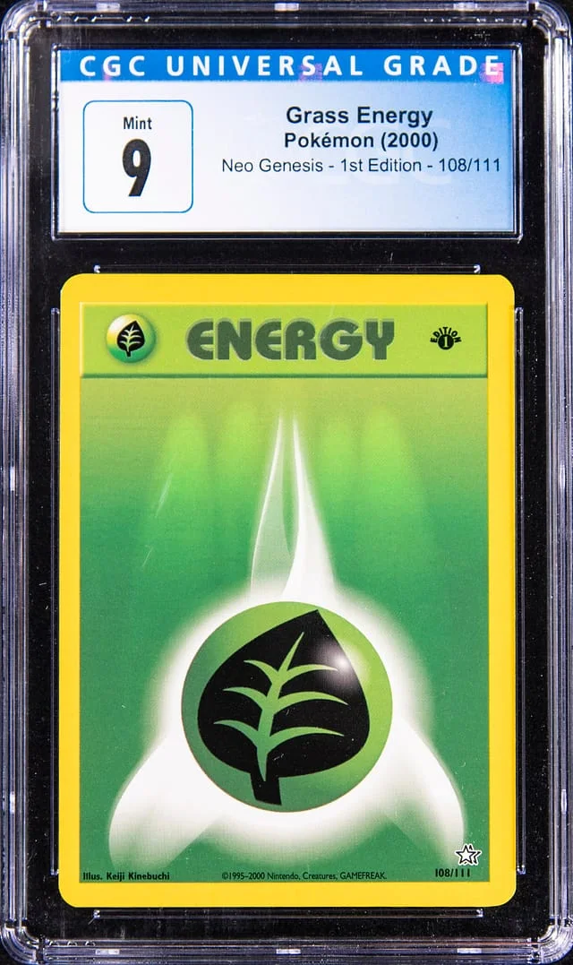 2000 Pokemon Neo Genesis 1st Edition Grass Energy #108 card image