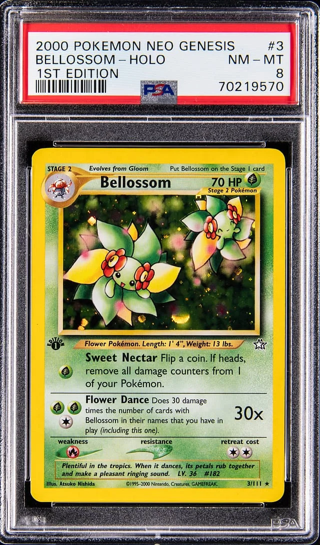 2000 Pokemon Neo Genesis 1st Edition Holo Bellossom #3 card image