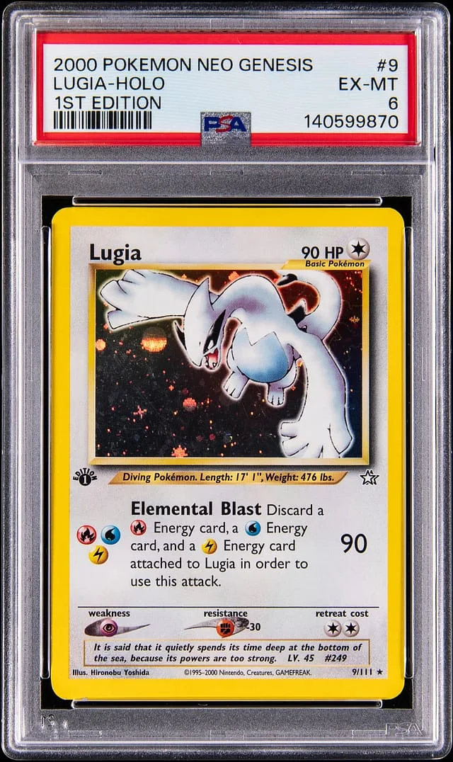 2000 Pokemon Neo Genesis 1st Edition Holo Lugia #9 card image