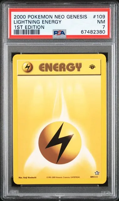 2000 Pokemon Neo Genesis 1st Edition Lightning Energy #109 card image