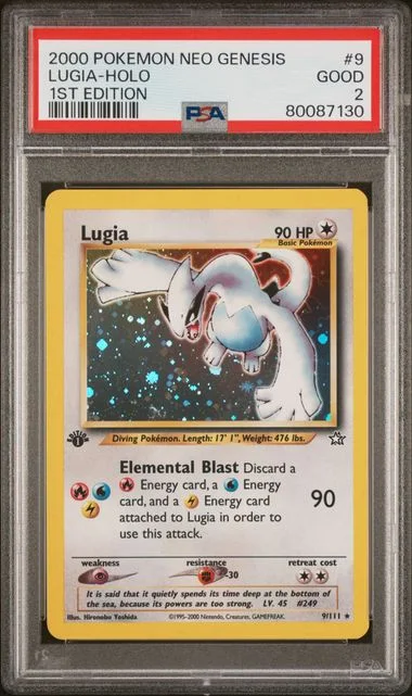 2000 Pokemon Neo Genesis 1st Edition Lugia Holo #9 card image