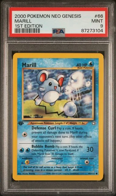 2000 Pokemon Neo Genesis 1st Edition Marill #66 card image