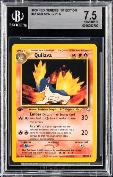 2000 Pokemon Neo Genesis 1st Edition Quilava #46 card image
