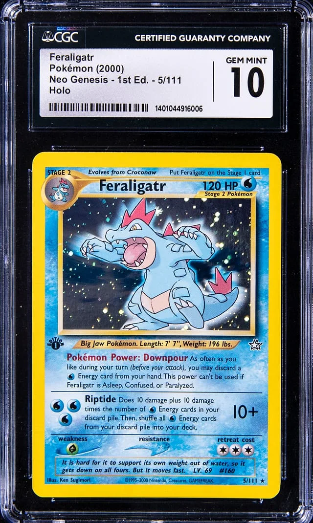 2000 Pokemon Neo Genesis 1st Edition Rare Holofoil Feraligatr #5 card image