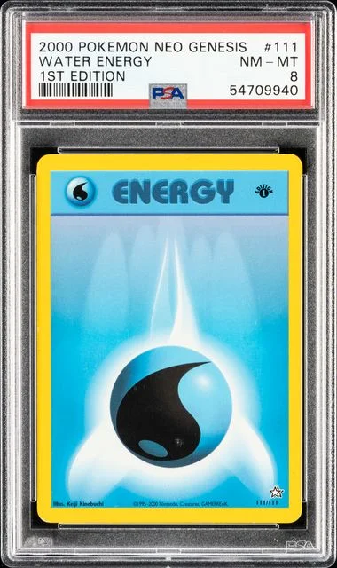 2000 Pokemon Neo Genesis 1st Edition Water Energy #111 card image