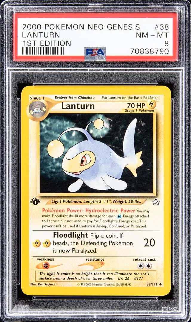 2000 Pokemon Neo Genesis First Edition Lanturn #38 card image