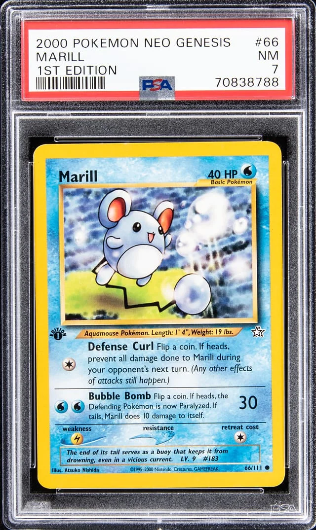 2000 Pokemon Neo Genesis First Edition Marill #66 card image