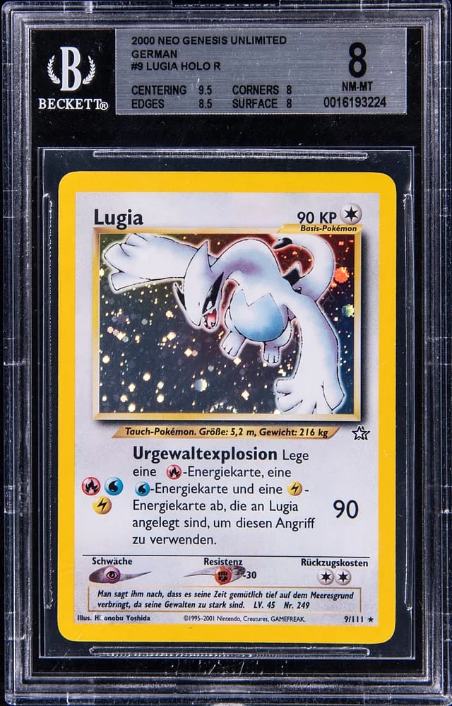 2000 Pokemon Neo Genesis (GER) Lugia Holographic Rare #9 card image
