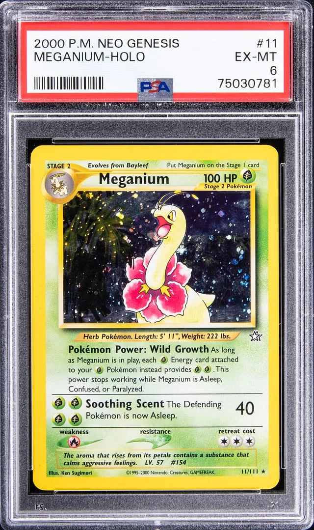 2000 Pokemon Neo Genesis Holofoil Meganium #11 card image