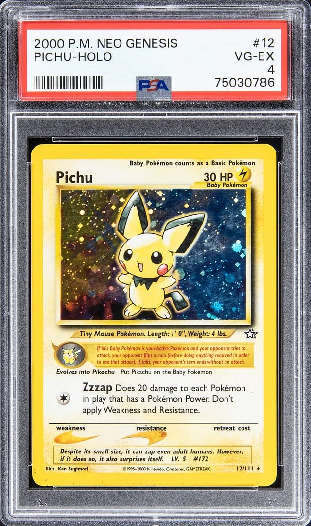 2000 Pokemon Neo Genesis Holofoil Pichu #12 card image
