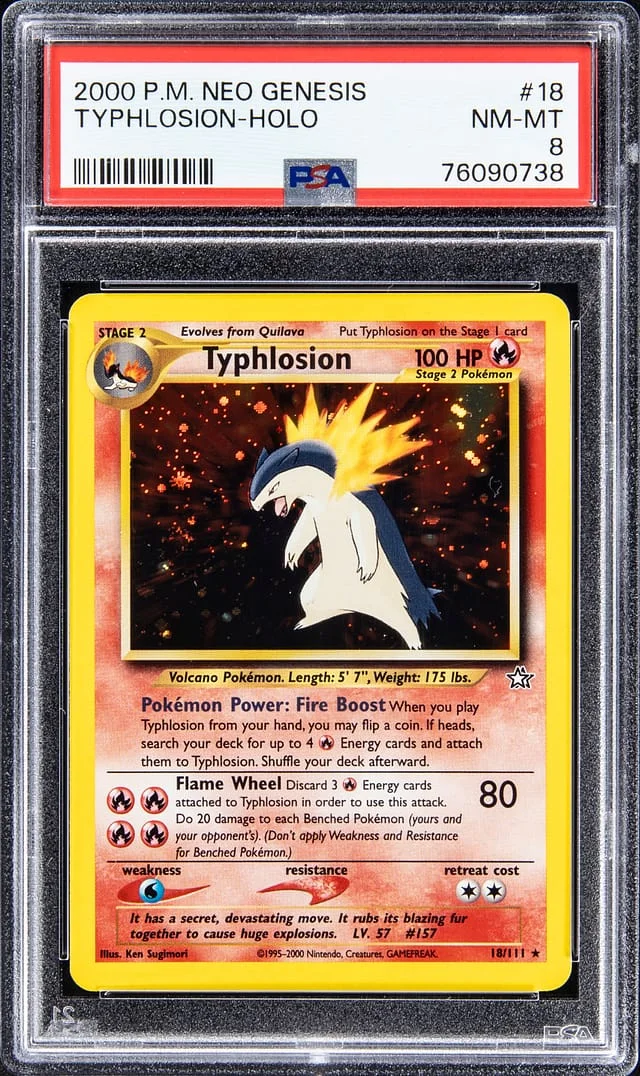 2000 Pokemon Neo Genesis Holofoil Typhlosion #18 card image