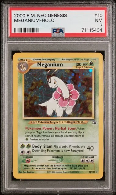 2000 Pokemon Neo Genesis Meganium-Holo #10 card image