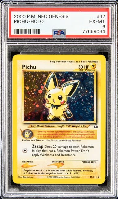 2000 Pokemon Neo Genesis Pichu-Holo #12 card image