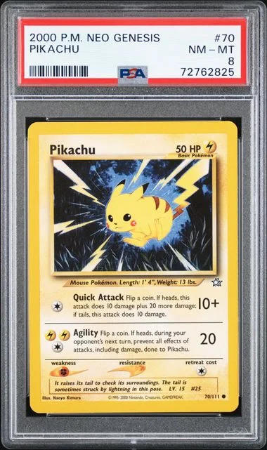 2000 Pokemon Neo Genesis Pikachu #70 card image