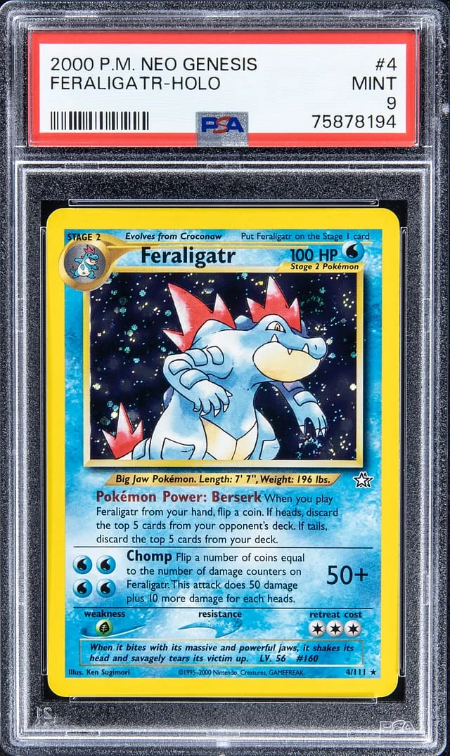 2000 Pokemon Neo Genesis Rare Holofoil Feraligatr #4 card image