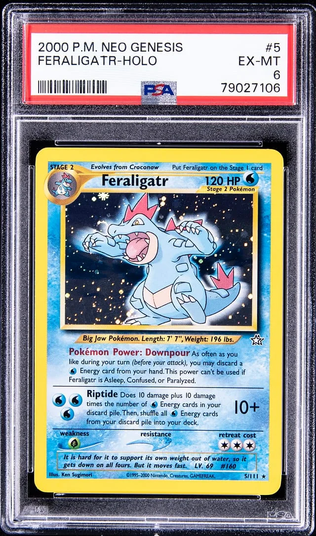 2000 Pokemon Neo Genesis Rare Holofoil Feraligatr #5 card image