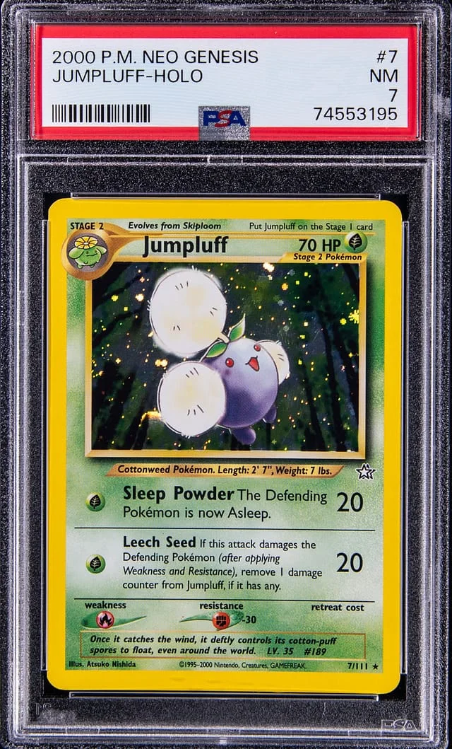 2000 Pokemon Neo Genesis Rare Holofoil Jumpluff #7 card image
