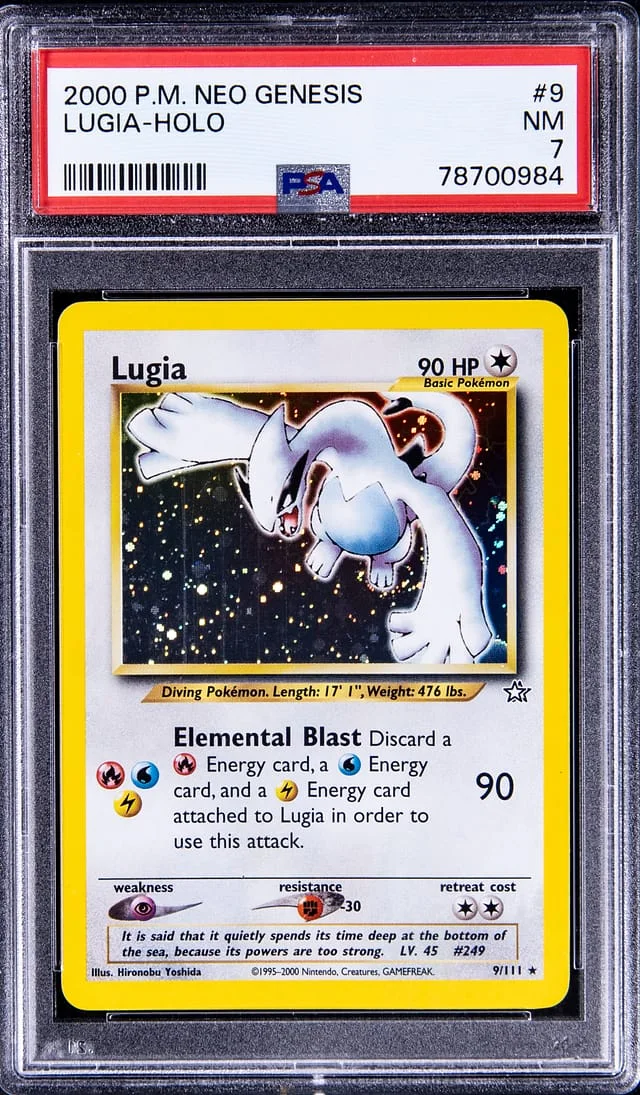 2000 Pokemon Neo Genesis Rare Holofoil Lugia #9 card image
