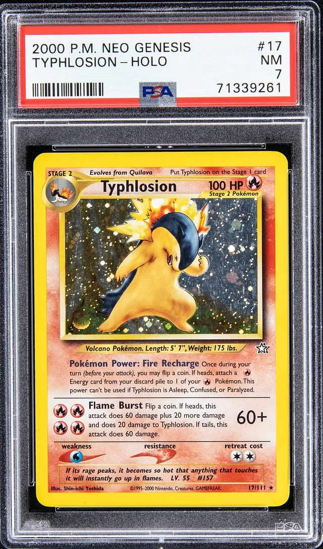 2000 Pokemon Neo Genesis Rare Holofoil Typhlosion #17 card image